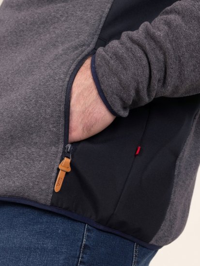D555 Conrad Detachable Hood Bonded Fleece Zip Through Hoody Tamsiai mėlyna - Megztiniai ir džemperiai - Megztiniai ir Džemperiai - 2XL-14XL