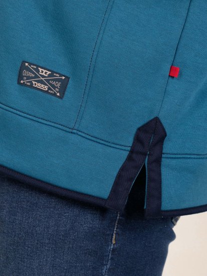 D555 Conway 1 1/4 Zip Neck Fleece Sweatshirt With Bear Logo Teal - Megztiniai ir džemperiai - Megztiniai ir Džemperiai - 2XL-14XL