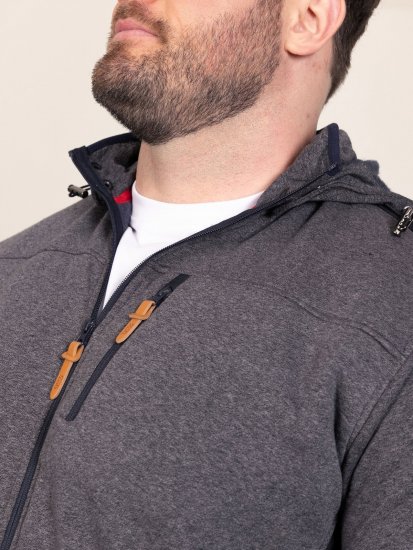 D555 Conrad Detachable Hood Bonded Fleece Zip Through Hoody Tamsiai mėlyna - Megztiniai ir džemperiai - Megztiniai ir Džemperiai - 2XL-14XL