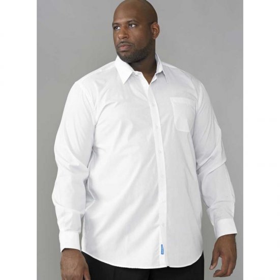 D555 Aiden Easy Iron-Marškiniai Balti - Marškiniai - Marškiniai - 2XL-8XL