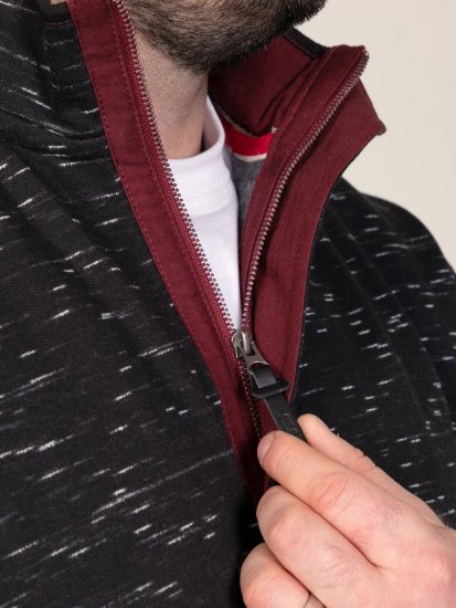 D555 Chandler Reno 1/4 Zip Neck Sweatshirt With Bear Logo Juoda - Megztiniai ir džemperiai - Megztiniai ir Džemperiai - 2XL-14XL