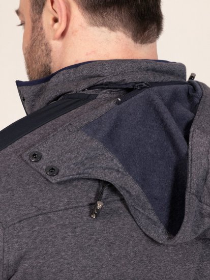 D555 Conrad Detachable Hood Bonded Fleece Zip Through Hoody Tamsiai mėlyna - Megztiniai ir džemperiai - Megztiniai ir Džemperiai - 2XL-14XL