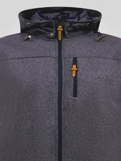 D555 Conrad Detachable Hood Bonded Fleece Zip Through Hoody Tamsiai mėlyna - Megztiniai ir džemperiai - Megztiniai ir Džemperiai - 2XL-14XL