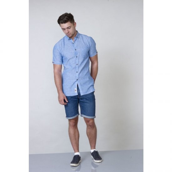 D555 Eric Linen Short Sleeve Shirt - Marškiniai - Marškiniai - 2XL-8XL