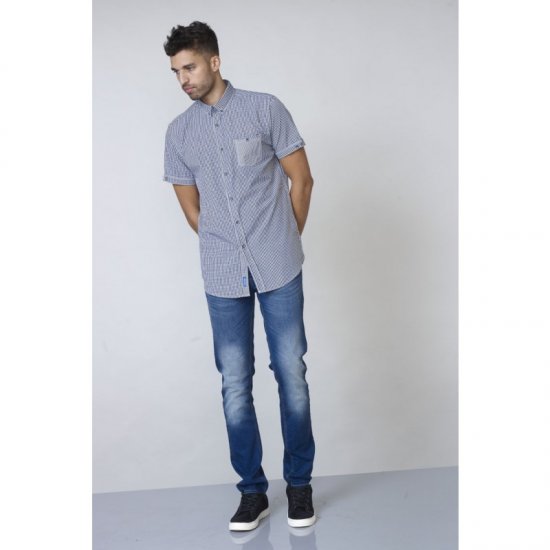 D555 Hank Gingham Short Sleeve Shirt - Marškiniai - Marškiniai - 2XL-8XL