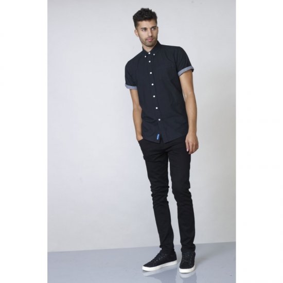 D555 Kevin Oxford Shirt Black - Marškiniai - Marškiniai - 2XL-8XL