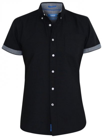 D555 Kevin Oxford Shirt Black - Marškiniai - Marškiniai - 2XL-8XL