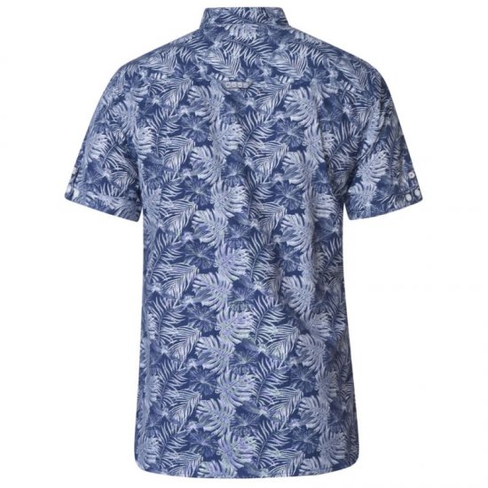 D555 Sheldon Hawaii Shirt Navy - Marškiniai - Marškiniai - 2XL-8XL