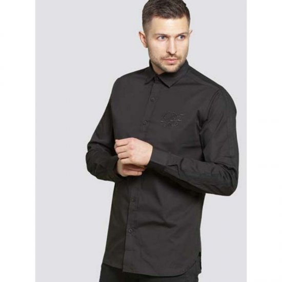 D555 Michael Couture Stretch Shirt Black - Marškiniai - Marškiniai - 2XL-8XL