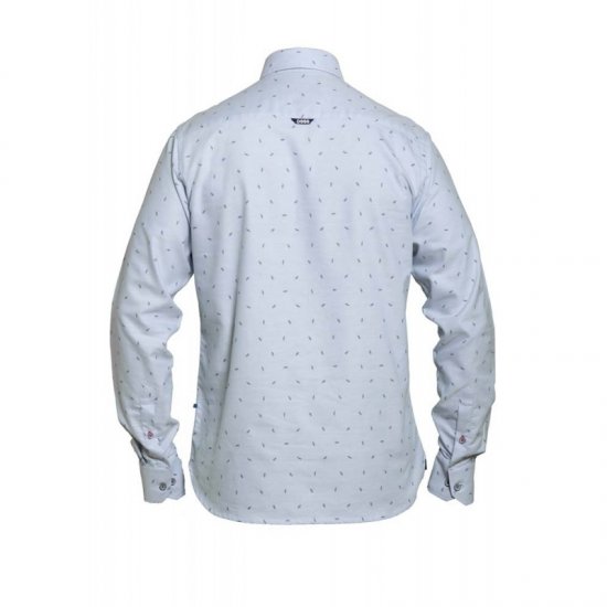 D555 Addington Printed Oxford Shirt Blue - Marškiniai - Marškiniai - 2XL-8XL