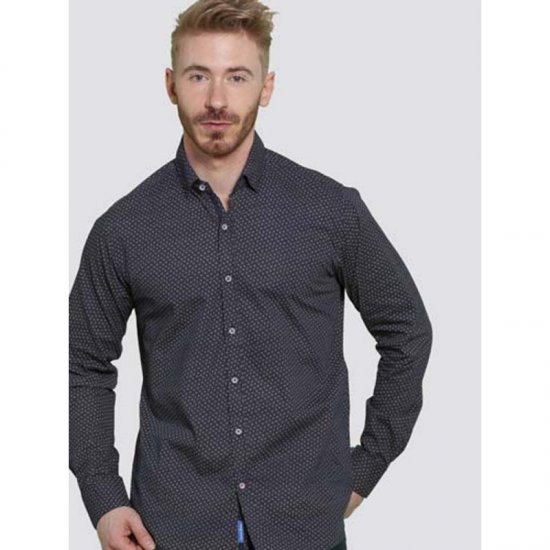 D555 Babworth Long Sleeve Shirt Navy - Marškiniai - Marškiniai - 2XL-8XL