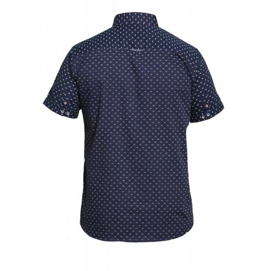 D555 Barrington Short Sleeve Shirt Navy - Marškiniai - Marškiniai - 2XL-8XL