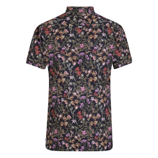 D555 Emmet Floral Shirt Black - Marškiniai - Marškiniai - 2XL-8XL