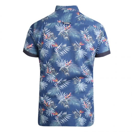 D555 Reuben Hawaii Shirt Navy - Marškiniai - Marškiniai - 2XL-8XL