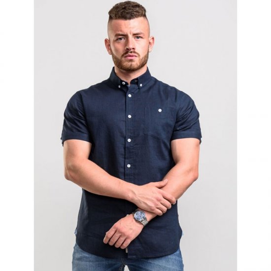D555 Brixton Shirt Navy - Marškiniai - Marškiniai - 2XL-8XL