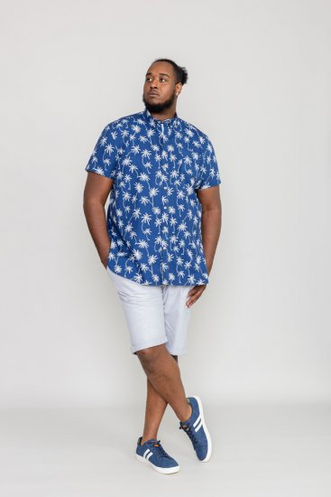 D555 BURLEY Palm Tree Print Shirt - Marškiniai - Marškiniai - 2XL-8XL