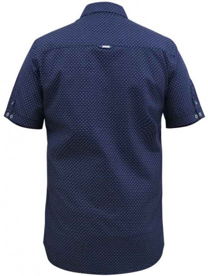 D555 Telford S/S Micro Ao Print Shirt Navy - Marškiniai - Marškiniai - 2XL-8XL