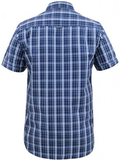 D555 Walcot Check Button Down Collar S/S Shirt Navy - Marškiniai - Marškiniai - 2XL-8XL