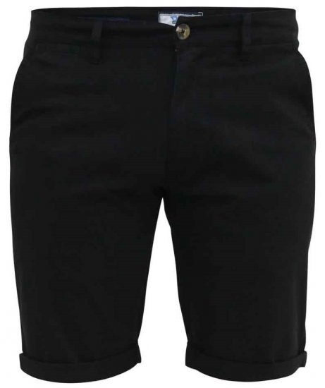 D555 Nelson Stretch Chino Shorts Black - Šortai - Šortai - W40-W60