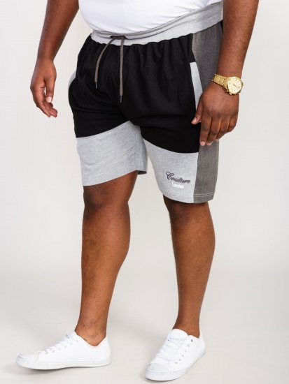 D555 Kirton Couture Elasticated Waistband Shorts Black/Charcoal - Laisvalaikio kelnės ir šortai - Laisvalaikio Kelnės ir Šortai - 2XL-12XL