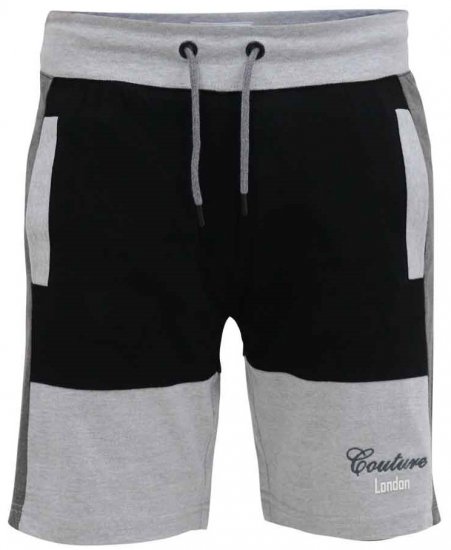 D555 Kirton Couture Elasticated Waistband Shorts Black/Charcoal - Laisvalaikio kelnės ir šortai - Laisvalaikio Kelnės ir Šortai - 2XL-12XL