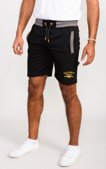 D555 Sutton Elasticated Waist Shorts With Embroidery Black - Laisvalaikio kelnės ir šortai - Laisvalaikio Kelnės ir Šortai - 2XL-12XL