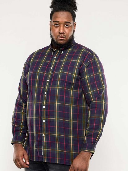 D555 Gladstone Check Button Down Collar Shirt - Marškiniai - Marškiniai - 2XL-8XL