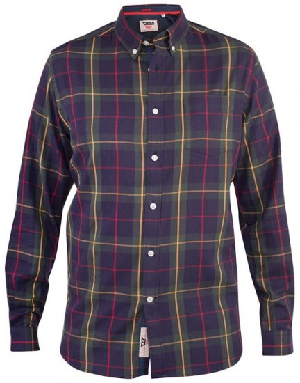D555 Gladstone Check Button Down Collar Shirt - Marškiniai - Marškiniai - 2XL-8XL