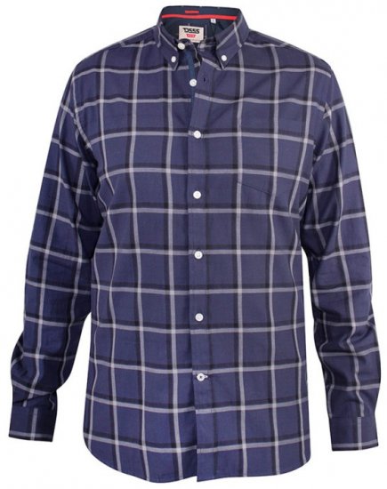 D555 Townsville Check Button Down Collar Shirt Navy - Marškiniai - Marškiniai - 2XL-8XL