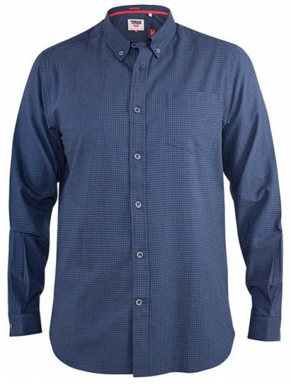 D555 Melbourne Gingham Check Long Sleeve Button Down Shirt - Marškiniai - Marškiniai - 2XL-8XL