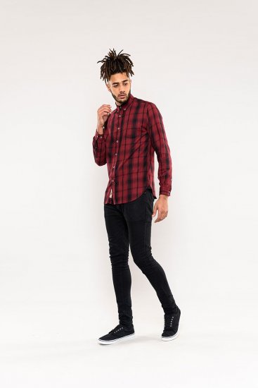 D555 Benalla Check Long Sleeve Button Down Shirt - Marškiniai - Marškiniai - 2XL-8XL