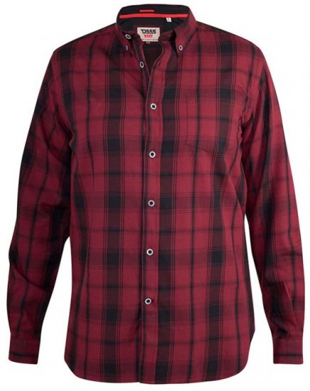 D555 Benalla Check Long Sleeve Button Down Shirt - Marškiniai - Marškiniai - 2XL-8XL