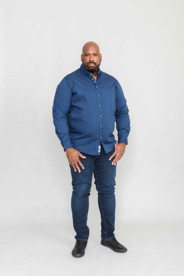 D555 Chilton LS Shirt Navy - Marškiniai - Marškiniai - 2XL-8XL