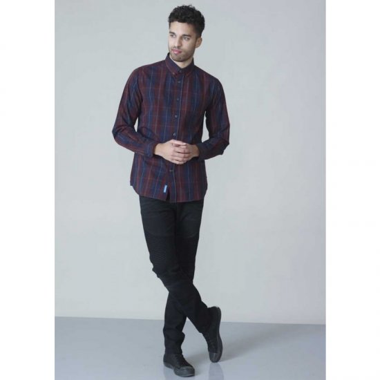 D555 Grady Long Sleeve Check Shirt - Marškiniai - Marškiniai - 2XL-8XL