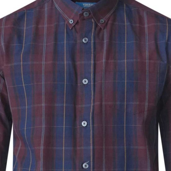 D555 Grady Long Sleeve Check Shirt - Marškiniai - Marškiniai - 2XL-8XL