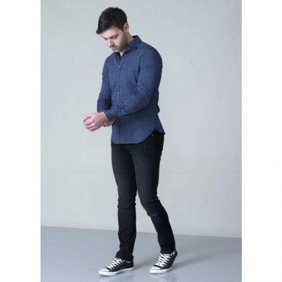 D555 Lavar Long Sleeve Diamond Printed Shirt - Marškiniai - Marškiniai - 2XL-8XL