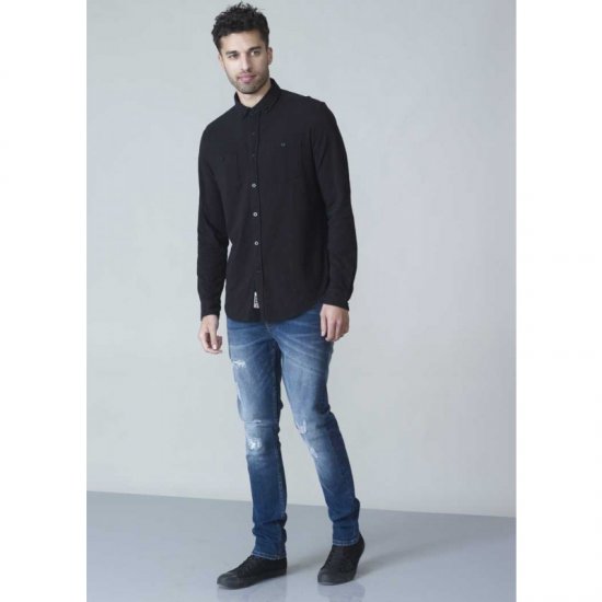 D555 Donnie Long Sleeve Jersey Shirt Black - Marškiniai - Marškiniai - 2XL-8XL