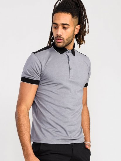 D555 Prinstead Pique Polo Shirt Grey - Polo marškinėliai - Polo marškinėliai - 2XL-8XL