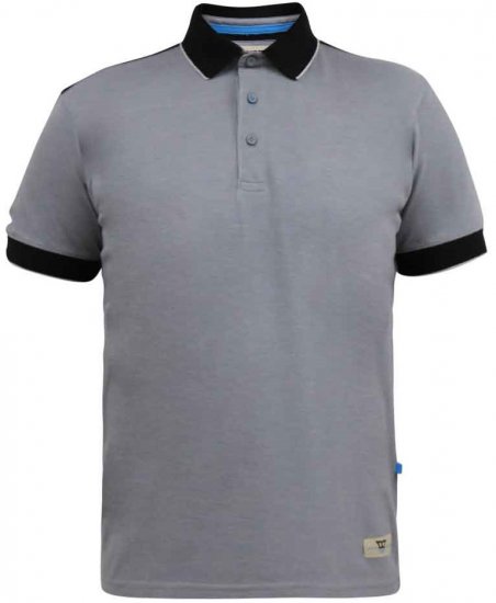 D555 Prinstead Pique Polo Shirt Grey - Polo marškinėliai - Polo marškinėliai - 2XL-8XL