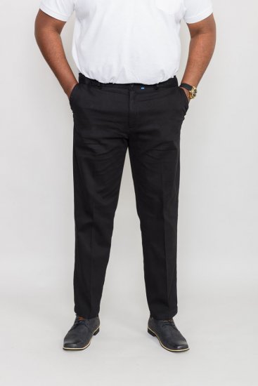 D555 Bruno Stretch Chino pants with Extenda Waist Black - Džinsai ir kelnės - Džinsai ir Kelnės - W40-W70