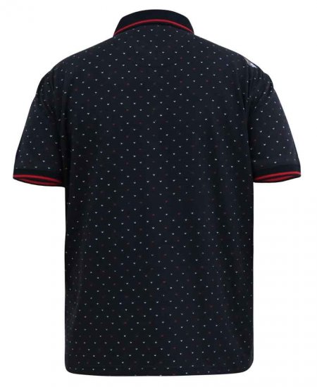 D555 Ashwell Ao Printed Polo Shirt Dark Navy - Polo marškinėliai - Polo marškinėliai - 2XL-8XL