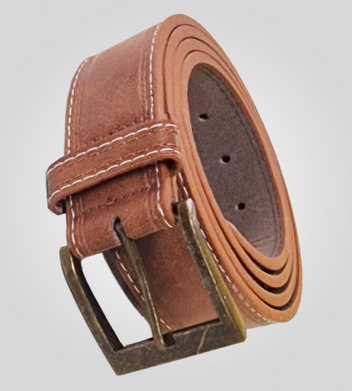 D555 Dylan Tan Bonded Leather Belt - Diržai - Didelių dydžių diržai - W40-W70/2XL-8XL