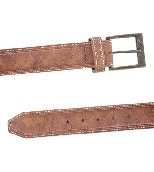 D555 Dylan Tan Bonded Leather Belt - Diržai - Didelių dydžių diržai - W40-W70/2XL-8XL