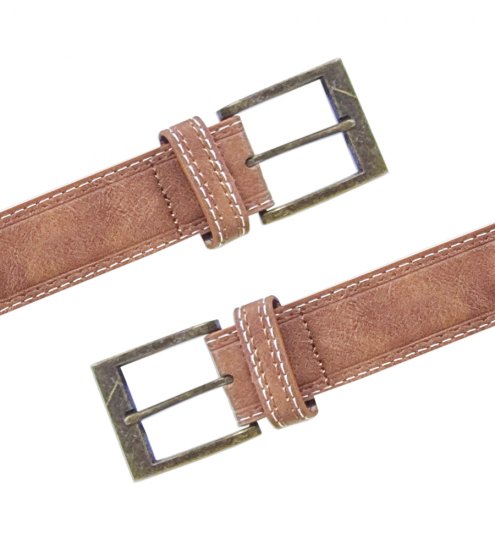 D555 Dylan Tan Bonded Leather Belt - Diržai - Didelių dydžių diržai - W40-W70/2XL-8XL