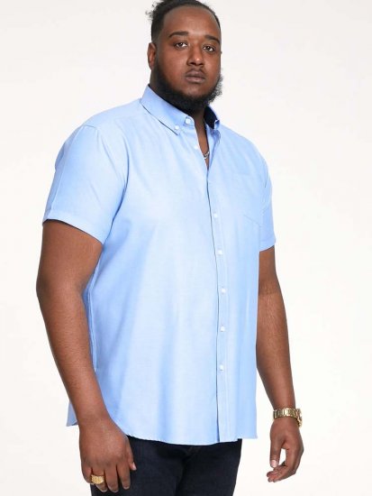 D555 James Short Sleeve Oxford Shirt Sky Blue - Marškiniai - Marškiniai - 2XL-8XL