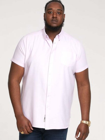 D555 James Short Sleeve Oxford Shirt Pink - Marškiniai - Marškiniai - 2XL-8XL