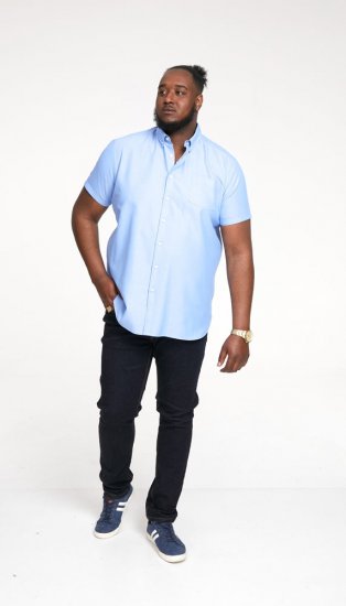 D555 James Short Sleeve Oxford Shirt Sky Blue - Marškiniai - Marškiniai - 2XL-8XL