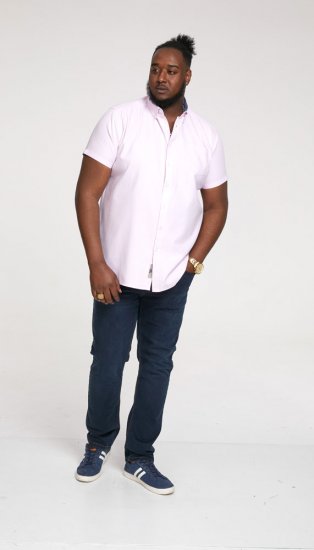 D555 James Short Sleeve Oxford Shirt Pink - Marškiniai - Marškiniai - 2XL-8XL