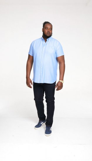 D555 James Short Sleeve Oxford Shirt Sky Blue - Marškiniai - Marškiniai - 2XL-8XL