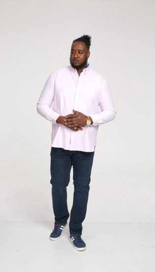 D555 Richard Long Sleeve Oxford Shirt Pink - Marškiniai - Marškiniai - 2XL-8XL
